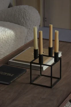 Kubus 4, Candle Holder, Black