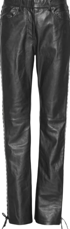 LACED LEATHER PANTS