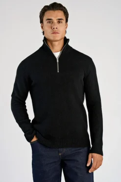 Lambswool half zip knit