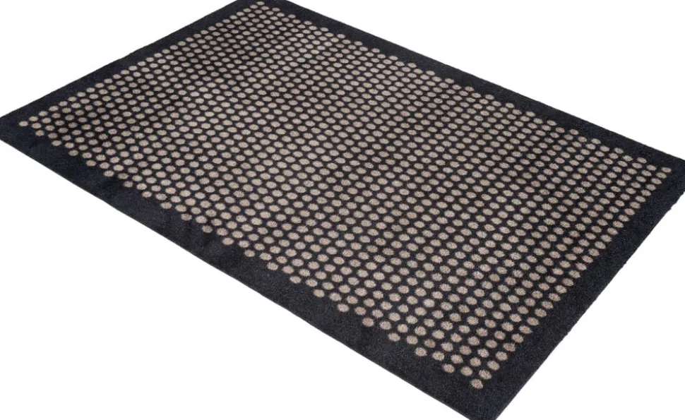 Løber 130x90 cm, dot sort/sand