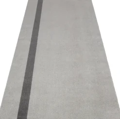 Løber, 90x200 cm, stripe vertical lysegrå/steelgrey