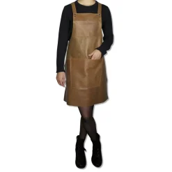 Læderforklæde Suspender Serie Apron Vintage Camel