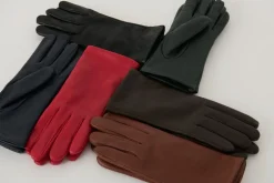 Læderhandsker med uld