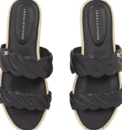 LEATHER ROPE ESPADRILLE MULE