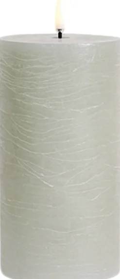 LED pillar candle, Dusty green