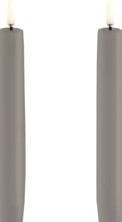 LED taper candle, Sandstone, Smooth, 2-pack, 2,3x15,5 cm
