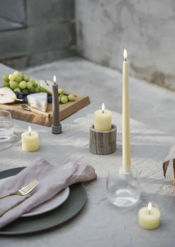 LED taper candle, Sandstone, Smooth, 2-pack, 2,3x15,5 cm