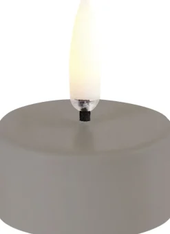 LED tealight 400~ battery incl. , Plain black wax, Smooth, 4x2,1 cm