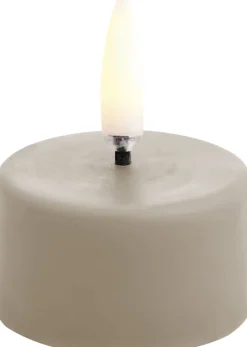LED tealight 400~ battery incl., Sandstone plain, 3,9x2,1 cm