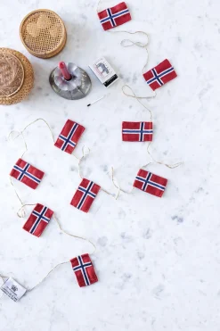 Lille flagranke med 10 Norske flag