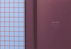 Lille notesbog med syet ryg, Lys blå