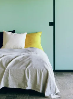 Linen Bedspread-240 x 260-Sky grey