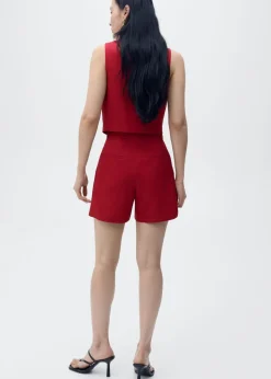 Linen-blend suit bermuda shorts