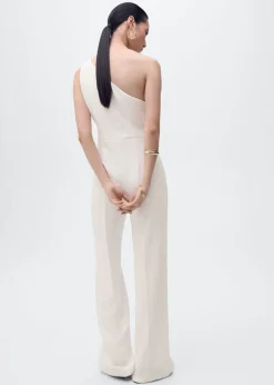 Long asymmetrical draped jumpsuit