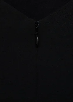 Long jumpsuit with asymmetrical nec