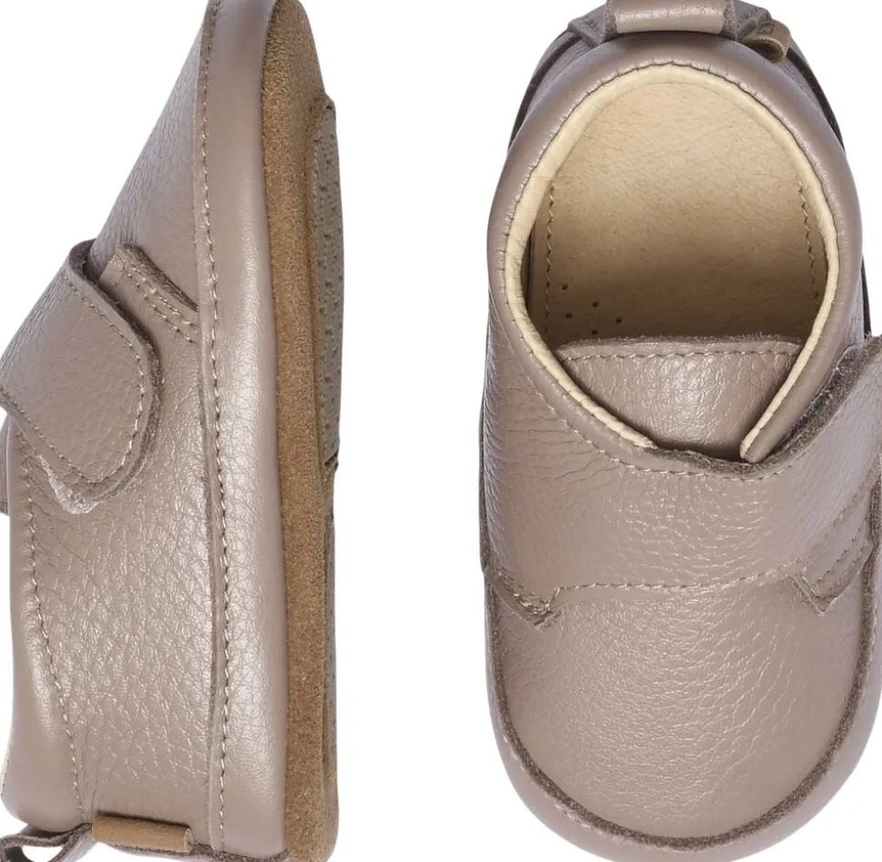Luxury leather slippers velcro