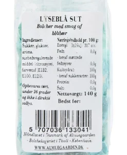 Lyseblå sut med smag af blåbær