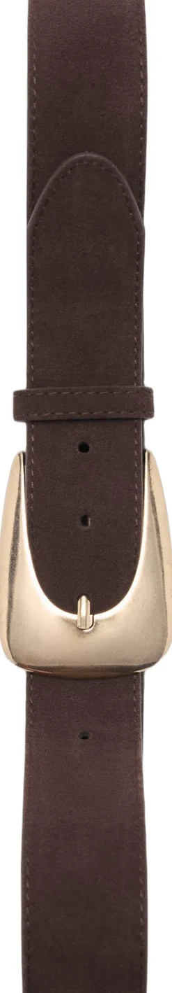 Maxi buckle split suede belt