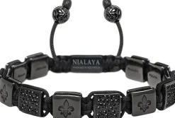 Men's Ceramic Flatbead Bracelet in Black