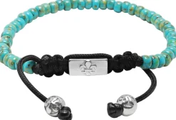 Men's Miyuki Beaded Bracelet with Turquoise and Silver