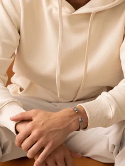 Men's Panther Bangle in Silver