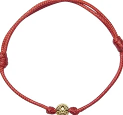 Men's Red String Bracelet with Gold