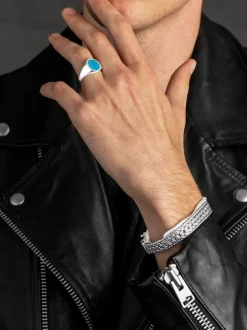 Men's Silver Braided Chain Bracelet