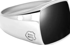 Men's Silver Signet Ring with Onyx