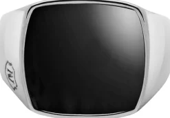 Men's Silver Signet Ring with Onyx