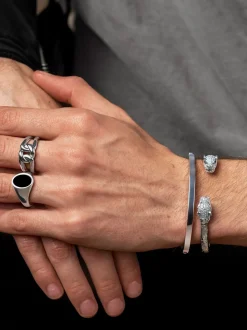 Men's Silver Simplicity Bangle