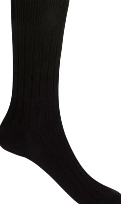 Mercerised wool socks - ribbed