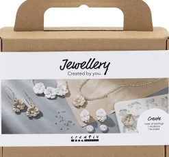Mini DIY Kit Smykker, Øreringe, armbånd og halskæde med blom