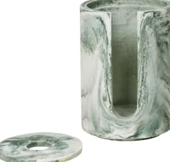 Mist Cotton Pad Holder - Emerald Off-white