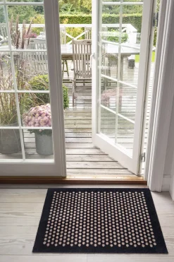 Måtte 60x90 cm, dot sort/sand