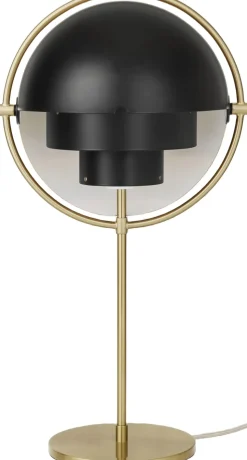 Multi-Lite Portable Lamp, EU Base: Brass, Shade: Black Semi