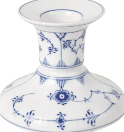 Musselmalet Riflet Lysestage, 7,5 cm