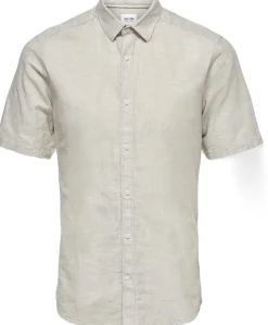 ONSCAIDEN LIFE SS SOLID LINEN SHIRT