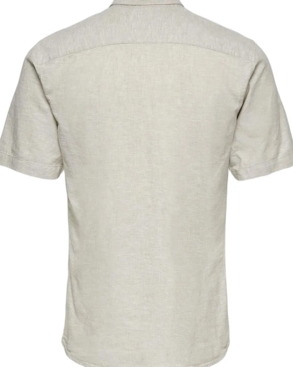 ONSCAIDEN LIFE SS SOLID LINEN SHIRT