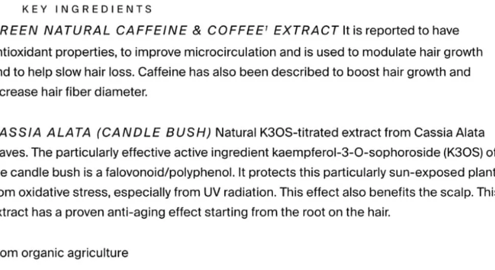 Organic Phytonutrient Caffeine Infusion 100 ml.