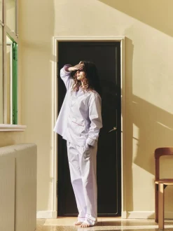 Outline Pyjama L/S Shirt-S/M-Lavend