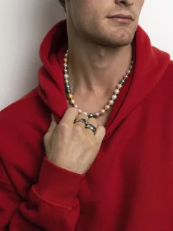 Pastel Pearl Necklace with Stainless Steel