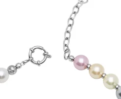 Pastel Pearl Necklace with Stainless Steel