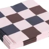 Pattern Napkins-Set of 20 Dinner-Light pink, bordeaux and black M chec