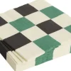 Pattern Napkins-Set of 20 Lunch-Off-white, green and black M check