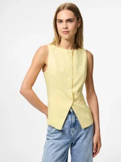 PCJOLINE SL BOATNECK WAISTCOAT WVN