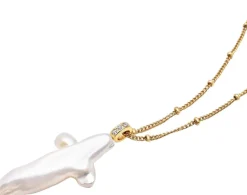 Pearl Cross Chain Necklace