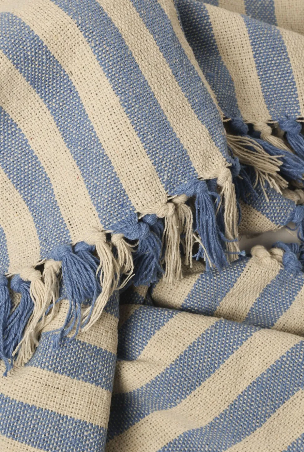 Plaid, Stribet-Lys Royal/Natur, 130x180 cm