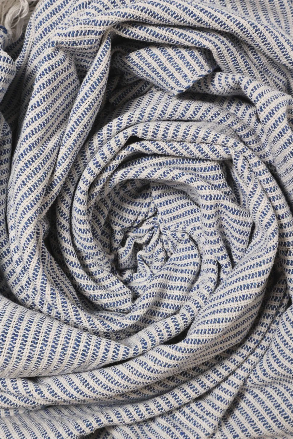 Plaid, Vævet-Royal Blå/Natur, 130x180 cm