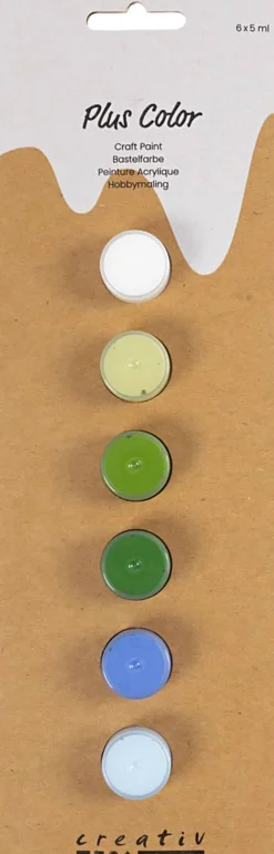 Plus Color Hobbymaling, blå/grøn harmoni, 6x5ml.