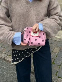 Polka Canvas Pouch Bag